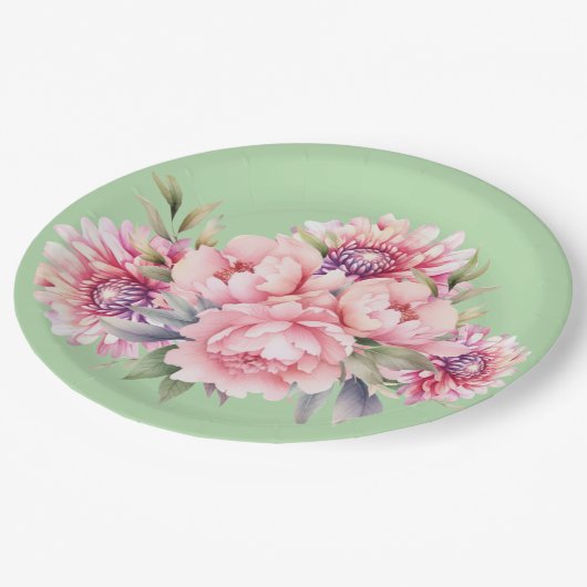 Blume Pappteller (Schrägansicht)