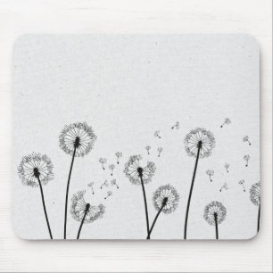 Blume Pappus Spores Grau Mousepad