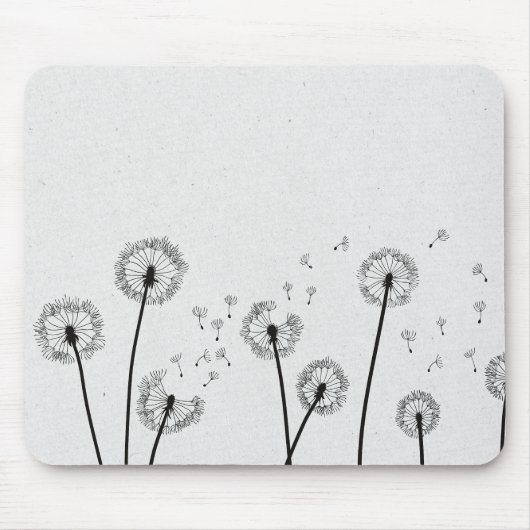 Blume Pappus Spores Grau Mousepad (Vorne)