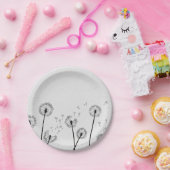 Blume Pappus Spores Grau Pappteller (Party)