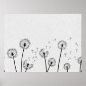 Blume Pappus Spores Grau Poster (Vorne)