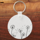 Blume Pappus Spores Grau Schlüsselanhänger (Vorderseite)