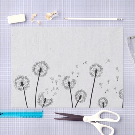 Blume Pappus Spores Grau Seidenpapier (Handwerk)