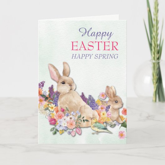 Blume Parade mit OsterBunnies Card Karte (Vorderseite)
