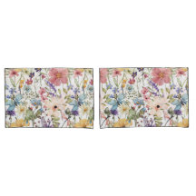 Blume Paradies auf weißen Hüllen für Kissen