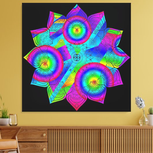 Blume Paradies Stretched Canvas Print Leinwanddruck (Insitu (Wohnzimmer))