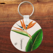 Blume Paradies Vintag illustriert Schlüsselanhänger (Vorderseite)