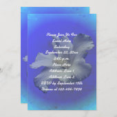 Blume Party für den weißen Hibiskus Einladung (Vorne/Hinten)