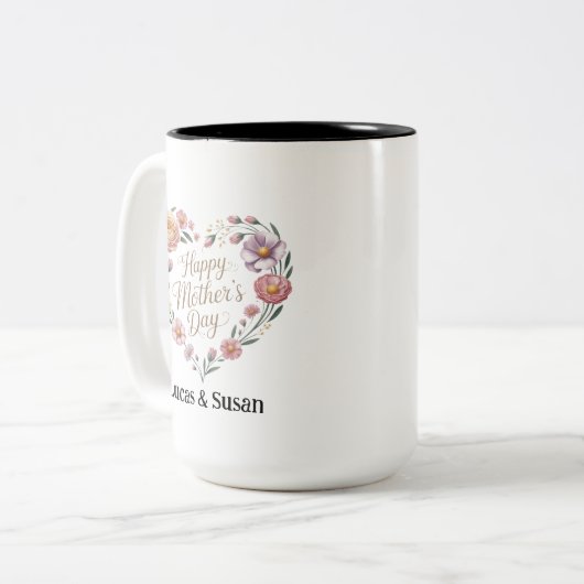 Blume Pastel Tea Happy Mother Day Gift Zweifarbige Tasse (Vorderseite Links)