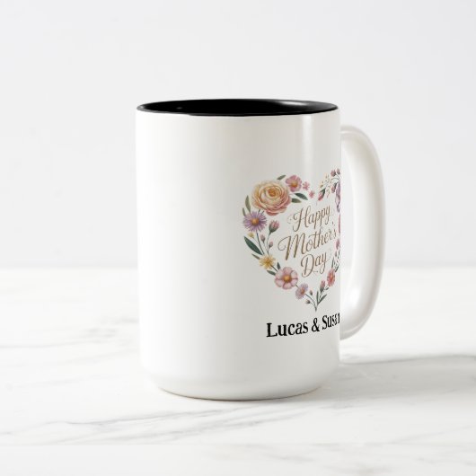 Blume Pastel Tea Happy Mother Day Gift Zweifarbige Tasse (VorderseiteRechts)