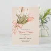 Blume Pastel tulips Einladung (Stehend Vorderseite)