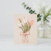 Blume Pastel tulips Postkarte (Stehend Vorderseite)