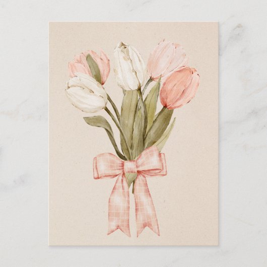 Blume Pastel tulips Postkarte (Vorderseite)
