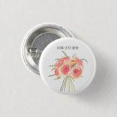 Blume Pastellfarben Watercolor Rustikale Hochzeit Button (Vorne & Hinten)