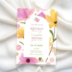 Blume Pastellgelb Geburtstag Einladung