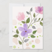 Blume Pastellgelbe Hochzeit Einladung (Rückseite)