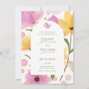 Blume Pastellgelbe Hochzeit Einladung