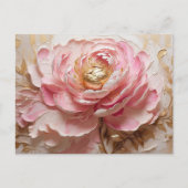 Blume Pastellrosa und Golden Peony Postkarte (Vorderseite)