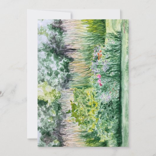 Blume Patch Aquarellmalerei Druck Einladung (Vorderseite)