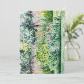 Blume Patch Aquarellmalerei Druck Einladung (Stehend Vorderseite)