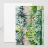 Blume Patch Aquarellmalerei Druck Einladung (Vorne/Hinten)