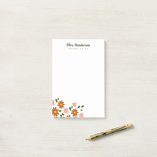 Blume-Patch-Beenden Post-it Klebezettel (Auf Schreibtisch)