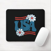 Blume Patriotic 4. Juli Groovy American F Mousepad (Mit Mouse)