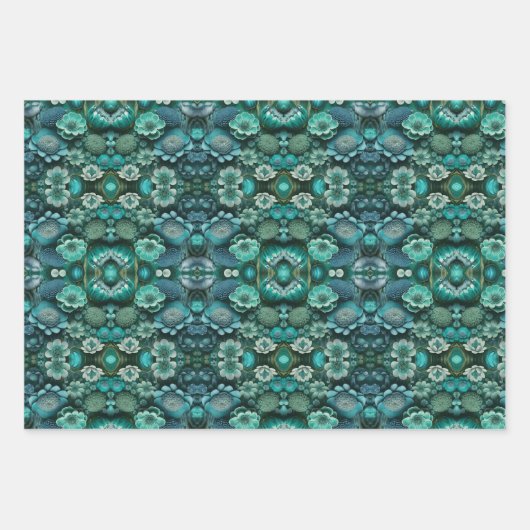 BLUME PATTEREN GIFT WRAPPAPIER GESCHENKPAPIER SET (Vorderseite 2)