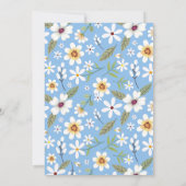 Blume Pattern Blue Islamische Aqiqa Aqeeqa Baby Einladung (Rückseite)