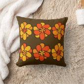 Blume Pattern Cushion im Stil der 1960er Jahre Kissen (Decke)