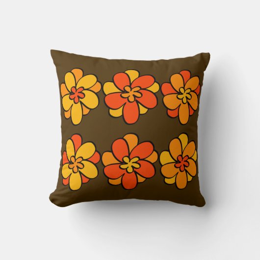 Blume Pattern Cushion im Stil der 1960er Jahre Kissen (Vorderseite)