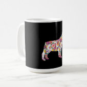 Blume Pattern Französisch Bulldogs Lover Gift Kaffeetasse (Vorderseite Links)