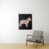 Blume Pattern Französisch Bulldogs Lover Gift Wandteppich (Beispiel)