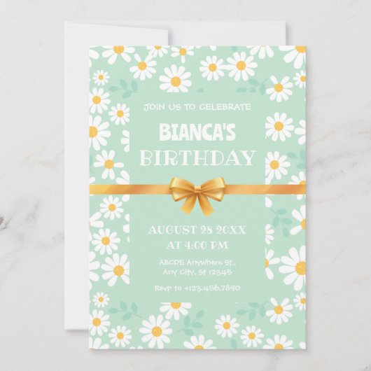 BLUME PATTERN GEBURTSTAG EINLADUNG (Vorderseite)