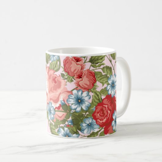 BLUME PATTERN KAFFEETASSE (VorderseiteRechts)
