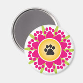 Blume Paw Prints Magnet (Vorderseite/Rückseite)