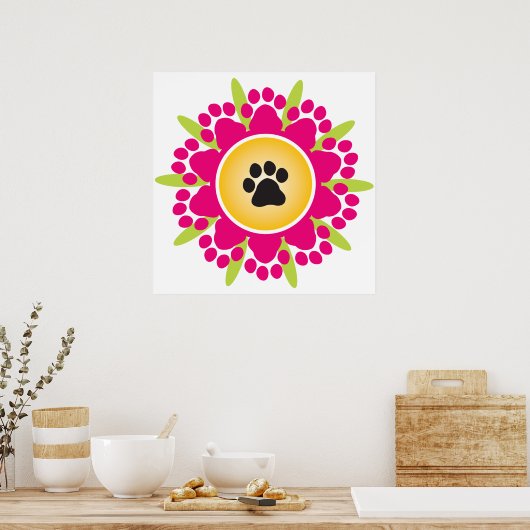 Blume Paw Prints Poster (Küche)