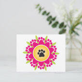 Blume Paw Prints Postkarte (Stehend Vorderseite)