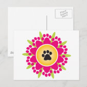 Blume Paw Prints Postkarte (Vorne/Hinten)