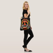 Blume Peace Sign Retro Hippy Tasche (Am Model)