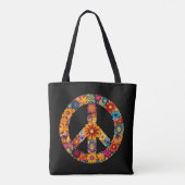 Blume Peace Sign Retro Hippy Tasche (Rückseite)