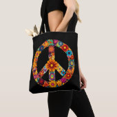 Blume Peace Sign Retro Hippy Tasche (Von Nahem)