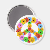 Blume Peace Symbol Magnet (Vorderseite/Rückseite)