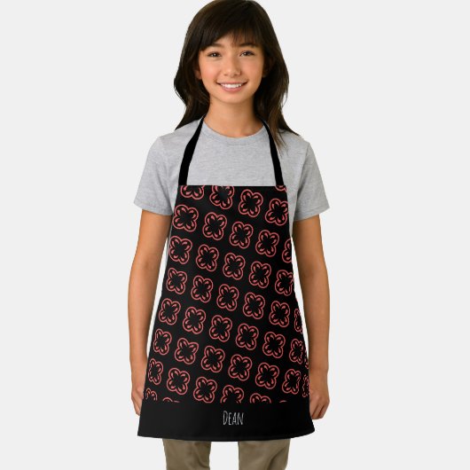 Blume Peach Black Minimal Muster Schürze (Insitu)