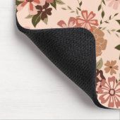 Blume Peach Brown Botanical Pattern Mousepad (Ecke)