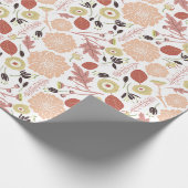 Blume Peach Green Botanic Geschenkpapier (Ecke)