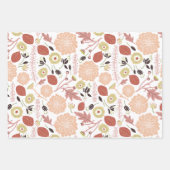 Blume Peach Green Botanic Geschenkpapier Set (Vorderseite 3)