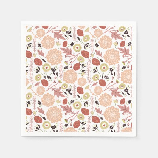 Blume Peach Green Botanic Serviette (Vorderseite)