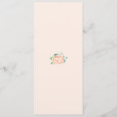 Blume Peach Peony Watercolor Menus Menükarte (Rückseite)