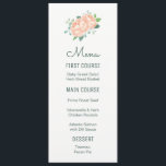 Blume Peach Peony Watercolor Menus Menükarte<br><div class="desc">Diese Hochzeitsmenükarten sind mit Blume aus Aquarellpferden versehen. Sie können die Textstile und -farben ändern, indem Sie auf die Schaltfläche "Anpassen" klicken. Diese Hochzeitsmenüs sind Teil der Peach Peony Wedding Collection, die eine komplette Palette von passenden Hochzeitsauftritten beinhaltet, wie z.B. Einladungen, Antwortkarten, Informationskarten, Adressetiketten, Aufkleber, Porto-Briefmarke, Briefumschläge, Vorgeschenkschachteln, gute Karten,...</div>